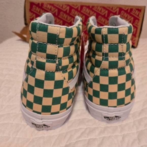 Vans Sk8 Hi Men 10 Checkerboard Light Green White Classic Retro 032026 - Picture 6 of 9